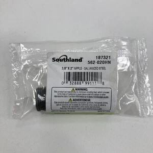 Pezón de acero galvanizado tubería SOUTHLAND 3/8"" x 2"" pezón 562-020HN 187321 - Imagen 1 de 2