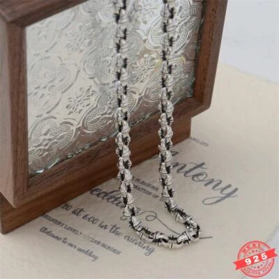 Gargantilla de hip hop collar cadena eslabones ovalados de plata esterlina 925 maciza de 6 mm Foto 1 de 4