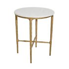 New Cafe Lighting Heston Round Marble Side Table Brass