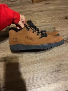 VTG Converse x Hytest Men's 80s Brown Leather Steel Toe Sneaker Sz 10.5 - Picture 1 of 11