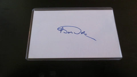 Kansas Senator Bob Dole signed autographed index card Cover