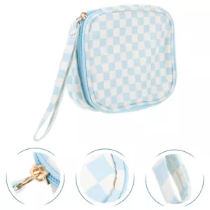 Checkerboard Storage Bag Multi-function Small Sanitary Napkin Holder Girl - Picture 1 of 12