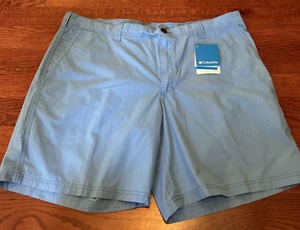 New Columbia Washed Out Short Flat Front Blue Shorts Men's Size 40 - Picture 1 of 9