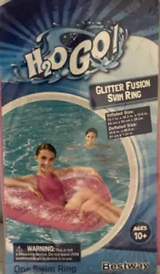 Anillo de natación BESTWAY H2O Go Glitter Fusion inflado rosa edades 10+ - Imagen 1 de 2