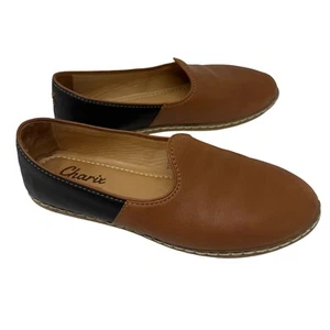 Charix Damen Braun Camel Schwarz Slipper Halbschuhe Leder Schuhe Größe 41 EU US 9,5 - - Bild 1 von 10