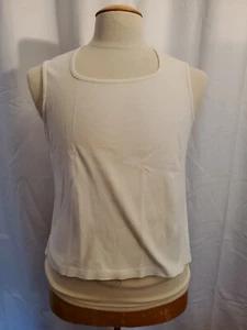 Jennifer Moore Top Women's XL White Sleeveless Round Neck Tank Blouse Cotton - Picture 1 of 8
