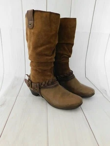 Pikolinos Brown Suede Leather Slouch Braided Buckle Strap Mid-Calf Boots - 37 - Bild 1 von 6
