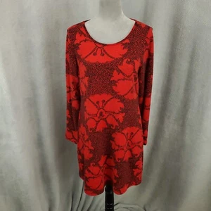 Aryeh Dress Womens Medium Mini Shift Red Artsy Floral Boho Anthropologie - Picture 1 of 10