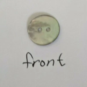 White Round Agoya Shell 2 hole button 5/8" JHB Buttons - Picture 1 of 2