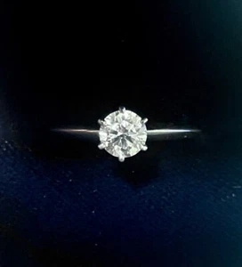 Tiffany & Co Solitaire Diamond .54ct Platinum 950 Ring Excellent Condition Sz6.8 - Picture 1 of 6
