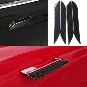 Cubierta adhesiva de manija de puerta de coche de fibra de carbono 4 piezas apta para Tesla Model S 2014~2019 - Imagen 1 de 7