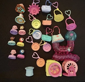 Littlest Pet Shop McDonald’s Toy Figures Keychains Lot 2000s And Hamster Hideout - Picture 1 of 7