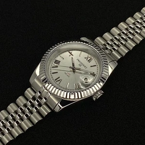 PRESIDENT - Unisex Automatik Luxus Edelstahl Uhr 36mm / 39mm Silber - Bild 1 von 8