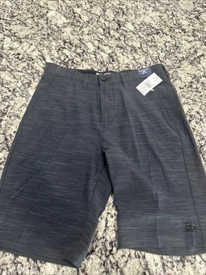 Pantalones Cortos Honolua Hawaii Gris Poliéster Mezcla Algodón Talla 29 Bolsillo con Cremallera Foto 1 de 4