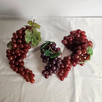 Conjunto de 3 cachos de uva falsa decoração de cozinha e bar – estética de adega - Imagem 1 de 4