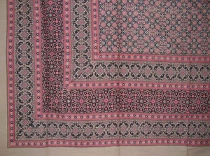 Moroccan Foulard Tapestry Cotton Bedspread 108" x 88" Full-Queen Pink - Picture 1 of 2