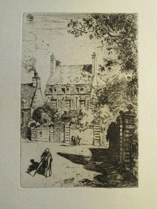 Félix BUHOT (1847-1898) EAU FORTE ORIGINALE IMPRESSIONNISME VALOGNES NORMANDIE - Imagen 1 de 6