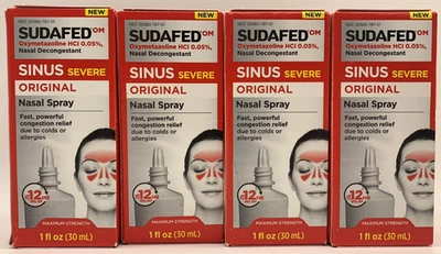 Spray nasal severo sinusal Sudafed OM 4 piezas ~ 1 FL OZ cada uno ~ CADUCIDAD 4/27 ~ ENVÍO RÁPIDO Foto 1 de 2