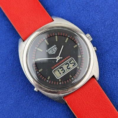Vintage HEUER Carrera Twin Timer Chronograph 371.253 Analog/Digital Esa 900.231 - Image 1 of 4