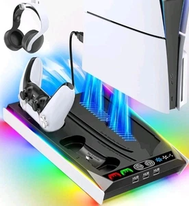 PS5 Kühlständer Dual Controller Ladegerät Dock Station Slim Disc & Digital - Bild 1 von 7