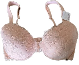 Jessica Simpson Lace Bra 40D Peach NWT Underwire Comfort Straps Full Coverage - Picture 1 of 7
