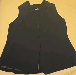 BELLE SKY schwarze elegante Weste Größe Large Polyester ärmellos EINZELNE Knopfleiste - Bild 1 von 11