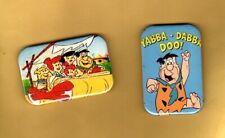 THE FLINTSTONES    2  MAGNETS OR BUTTONS, PINBACK 2"X3" W/ ROUNDED CORNER
