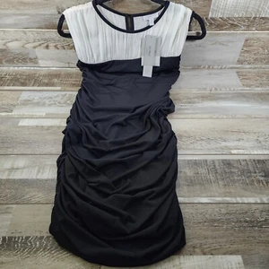 A Pea in the Pod NWT Black w/ White Mesh Bodycon Style Cocktail Dress Size S - Picture 1 of 10