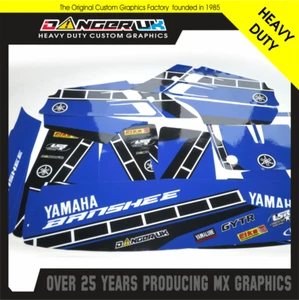 Yamaha Banshee Quad Decalcomanie Grafica Motocross Set Blu - Foto 1 di 2