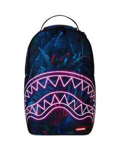 Mochila Sprayground Magenta Neon Jungle DLXR🔥Nueva Bolsa de Libros Negra Bolso Escolar - Imagen 1 de 9