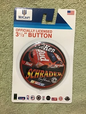 1995 KEN SCHRADER #25 Budweiser Wincraft 3 1/2 Inch Button Pin NEW / Unused - Image 1 of 2