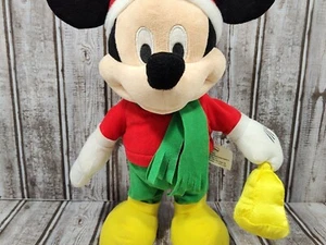 Christmas Disney Mickey Mouse Bell Ringer Santa Plush Musical Decoration - Works - Picture 1 of 6