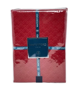 WATERFORD 70" x 104" Christmas Holiday Ember Red & Gold Designer Tablecloth NEW - Picture 1 of 2