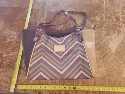 Cartera vintage retro de imitación de cuero roja con ribete gris #S39 Foto 1 de 3