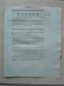 Décret 1794 : SUPPRESSION REGIMENTS DE MARINE. - Picture 1 of 1