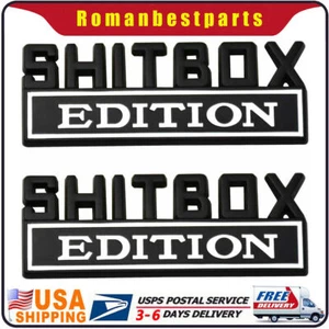 3D SHITBOX EDITION Chrome Metal Emblem Decal Badge Stickers for GM Truck 2pcs - Picture 1 of 3