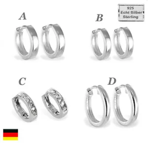 Creolen Echt Silber 925 Klapp Ohrringe ⭐️⭐️⭐️⭐️⭐️Damen Herren Kinder Schmuck Neu - Bild 1 von 7