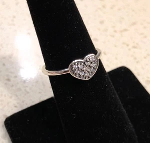 Pandora Pave Herzring #190890CZ + SCHARNIERBOX + POLIERTUCH + Etikett ~ SELTEN ~ Größe wählen - Bild 1 von 10