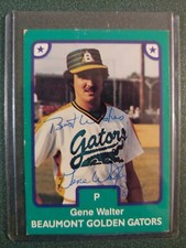 1984 Minor League Gene Walter  Autographed Card - Beaumont Golden Gators - COA 