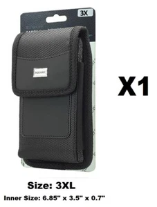 3XL vertikale robuste Nylontasche mit Metallclip + Gürtelschlaufe Holster + Kartenfach - Bild 1 von 1