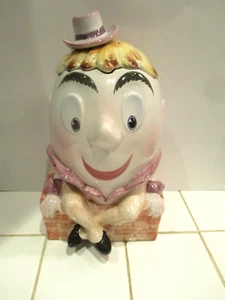 VINTAGE HUMPTY DUMPTY COOKIE JAR ITALY ITALIAN RARE HTF HAS DAMAGE/CHIPS AS-IS - Picture 1 of 21
