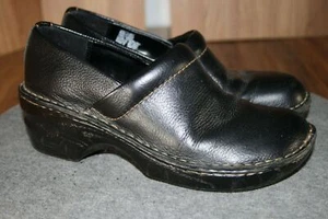 Mules Womens 7.5 Clogs Black Leather Nurse Work Shoes Slip On Sonoma Life Style - Picture 1 of 8