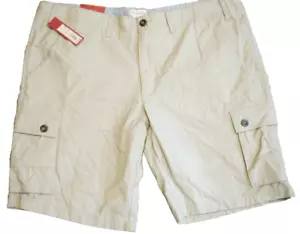 Merona Shorts Men's Size 40 Solid Tan Cargo Flat Front Cotton New With Tags NWT - Picture 1 of 7