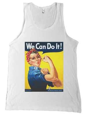 We Can Do It! Rosie the Riveter Bella + Canvas Tank Top WWII Propaganda Shirt - Image 1 of 2