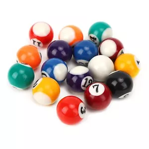16PCS Mini Billiard Balls Set 2.5cm/0.98inch Mini Pool Ball Set Resin Childre... - Picture 1 of 9
