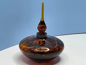 Schildkrötenschale Glas Parfümflasche von Glass Act Studio mit Stopper Art Deco - Bild 1 von 10
