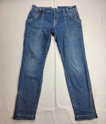 Джинсы Joie Wo's 29 (32x27 ИЗМЕРЕННЫЕ) Park укороченные узкие на молнии сбоку эластичные синие - Изображение 1 из 4