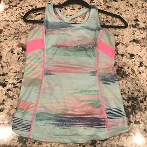 Pink and Blue Ivivva athletic tank top youth 14 / 2-4 - Picture 1 of 8