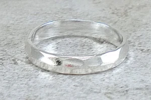 ANILLO BANDA MARTILLADA PLATA ESTERLINA 925 5 MM talla 6 estilo # r3400 - Imagen 1 de 2