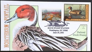 U.S. Used #RW68 $15 Duck Hunting Collins First Day Cover (FDC) - Picture 1 of 1